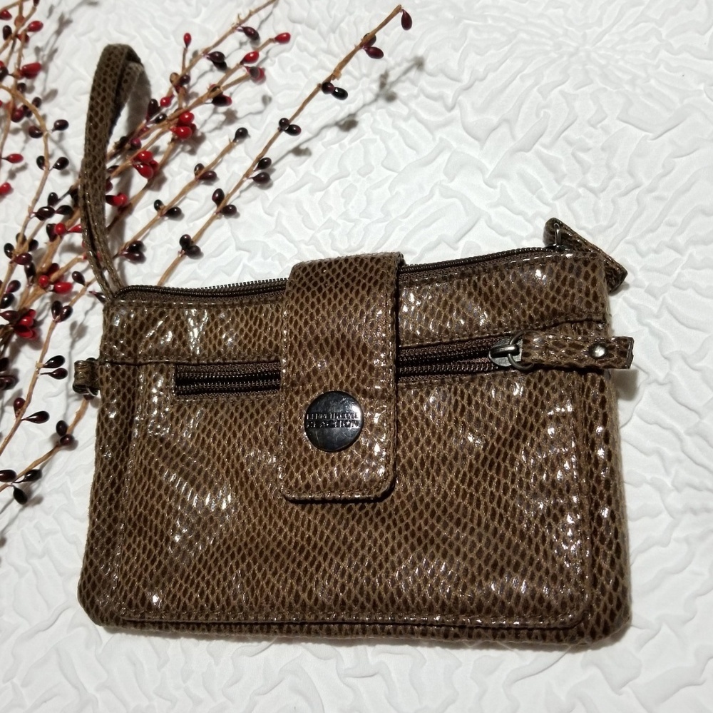 Kenneth Cole Reaction Faux Snakeskin Wristlet - Picture 3 of 6